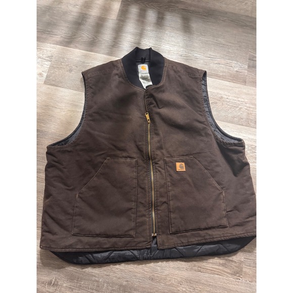 Carhartt Mens Arctic Quilt Lined Duck Vest Dark Brown V02 DKB 3XL Regular